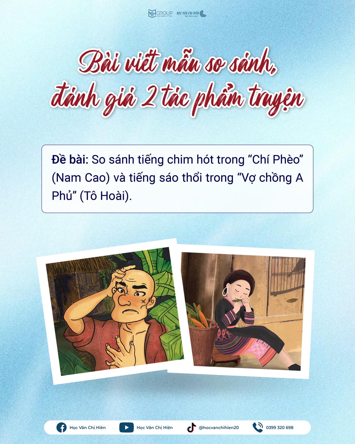 BÀI VIẾT SO SÁNH, ĐÁNH GIÁ 2 TÁC PHẨM TRUYỆN | SO SÁNH TIẾNG CHIM HÓT TRONG “CHÍ PHÈO” (NAM CAO) VÀ TIẾNG SÁO THỔI TRONG “VỢ CHỒNG A PHỦ” (TÔ HOÀI)