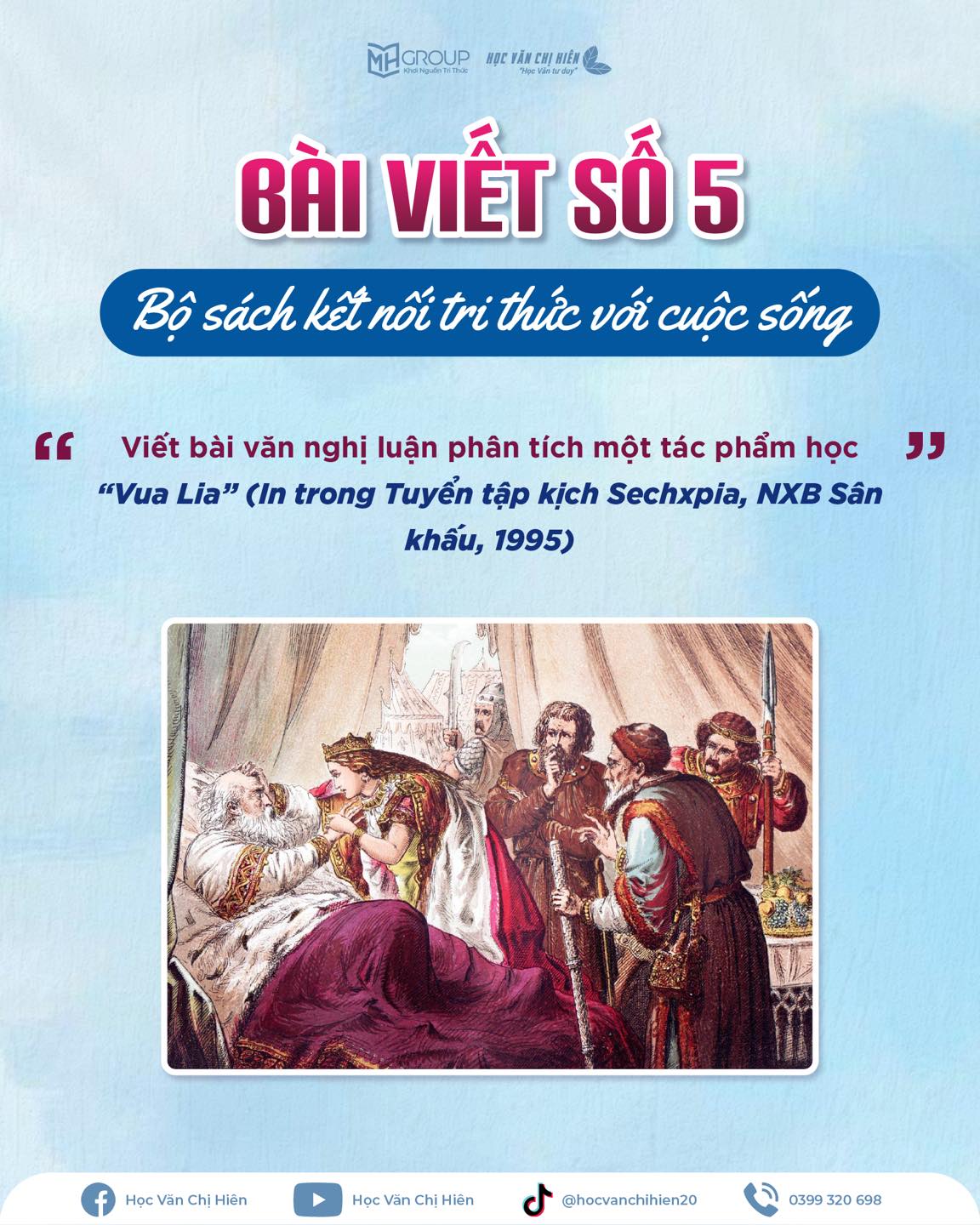 BÀI VIẾT SỐ 5 - BỘ SÁCH KẾT NỐI TRI THỨC VỚI CUỘC SỐNG | NGHỊ LUẬN, PHÂN TÍCH ĐOẠN TRÍCH "VUA LIA"