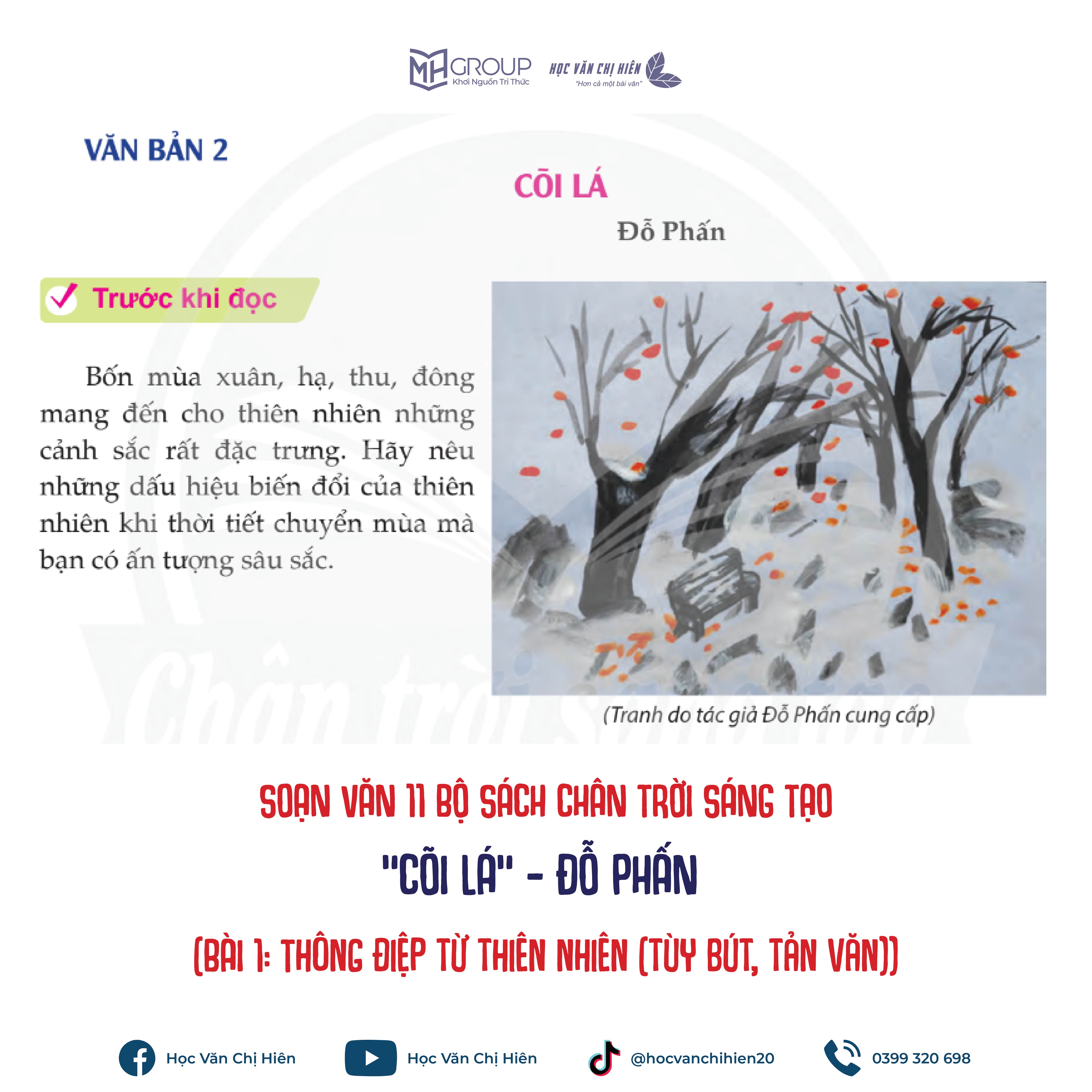 SOẠN VĂN 11 BỘ SÁCH CHÂN TRỜI SÁNG TẠO | “CÕI LÁ” - ĐỖ PHẤN (BÀI 1: THÔNG ĐIỆP TỪ THIÊN NHIÊN)