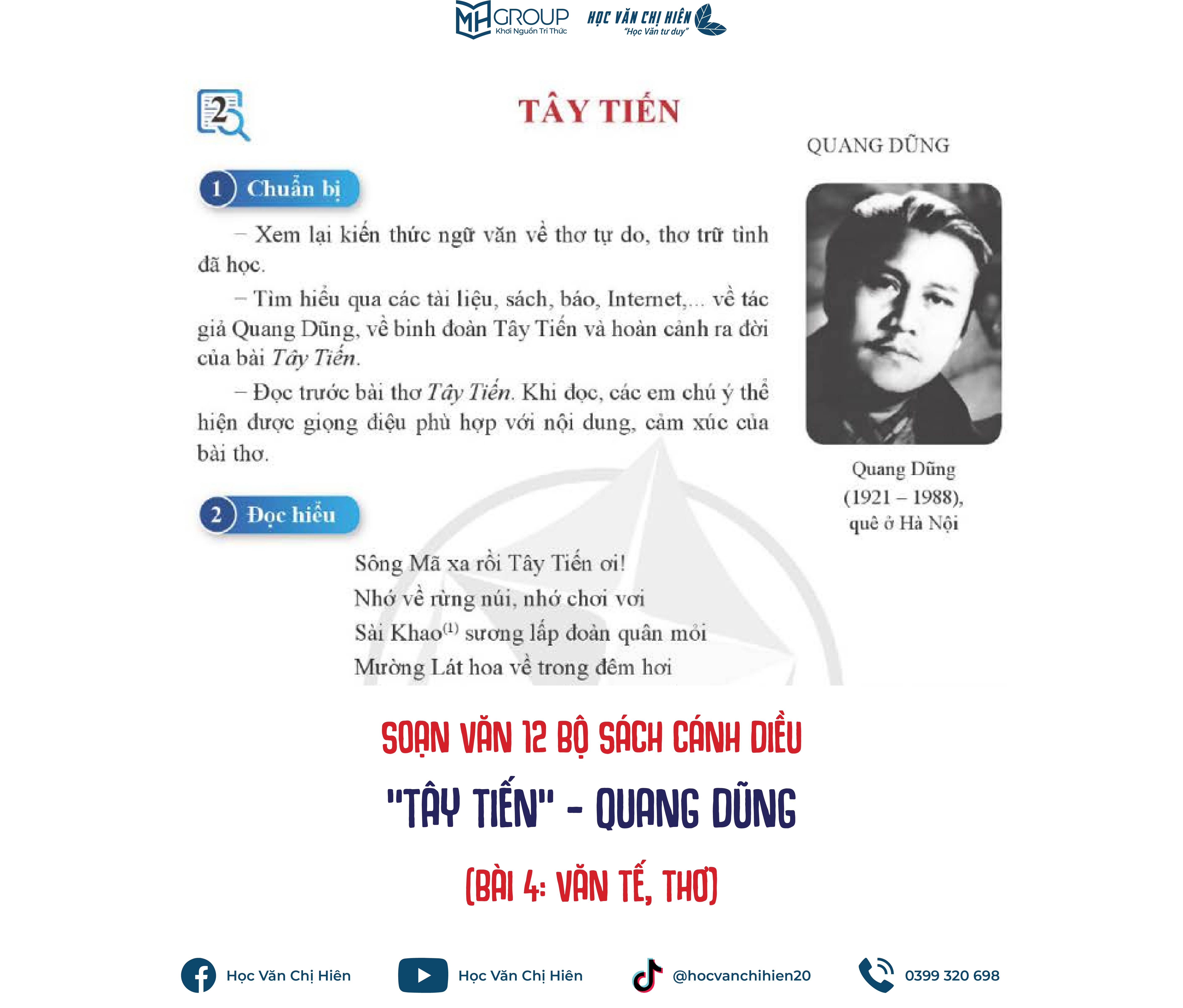 SOẠN VĂN 12 BỘ SÁCH CÁNH DIỀU | "TÂY TIẾN" - QUANG DŨNG (BÀI 4: VĂN TẾ, THƠ)