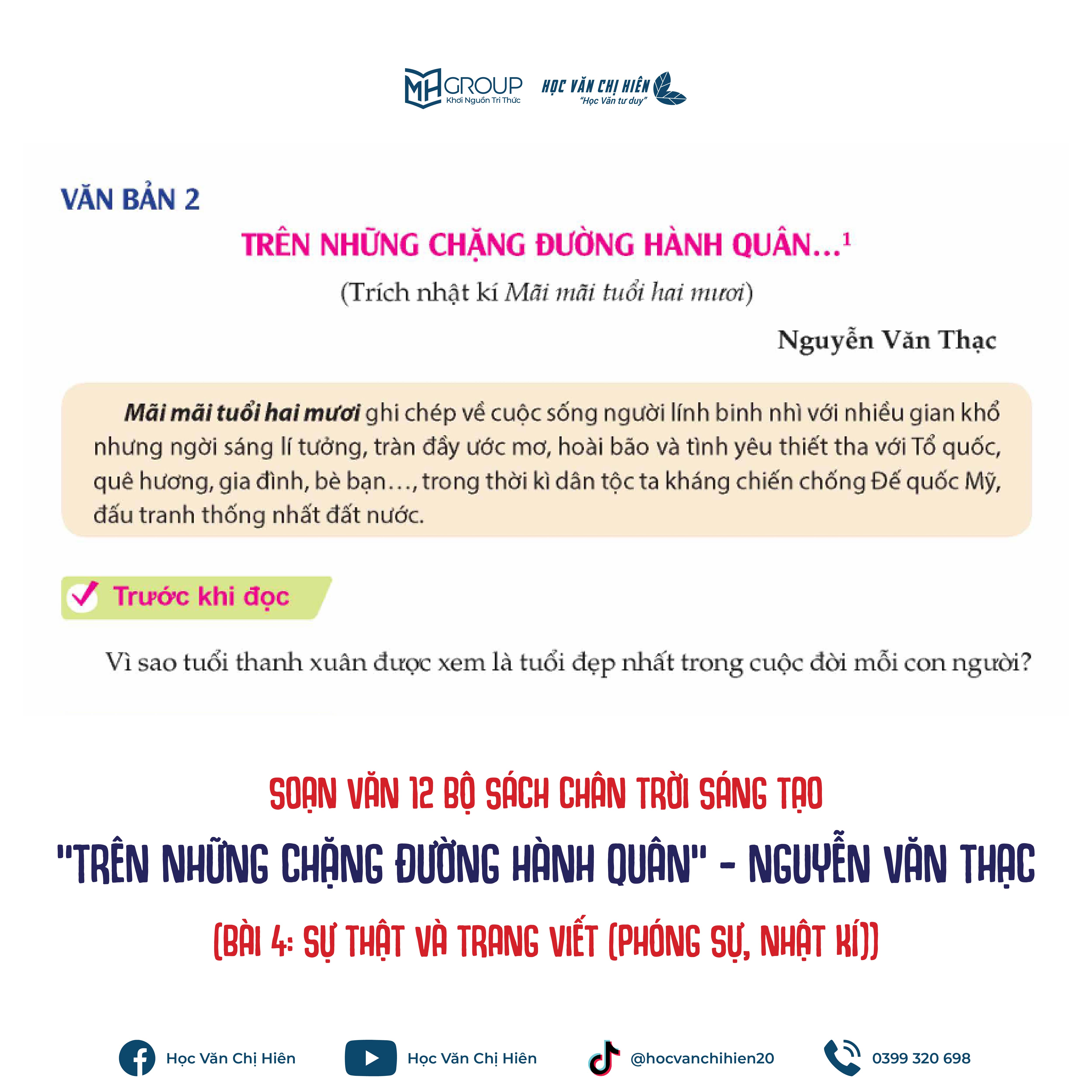 SOẠN VĂN 12 BỘ SÁCH CHÂN TRỜI SÁNG TẠO | "NHỮNG CHẶNG ĐƯỜNG HÀNH QUÂN" - (BÀI 4: SỰ THẬT VÀ TRANG VIẾT (PHÓNG SỰ, NHẬT KÍ))