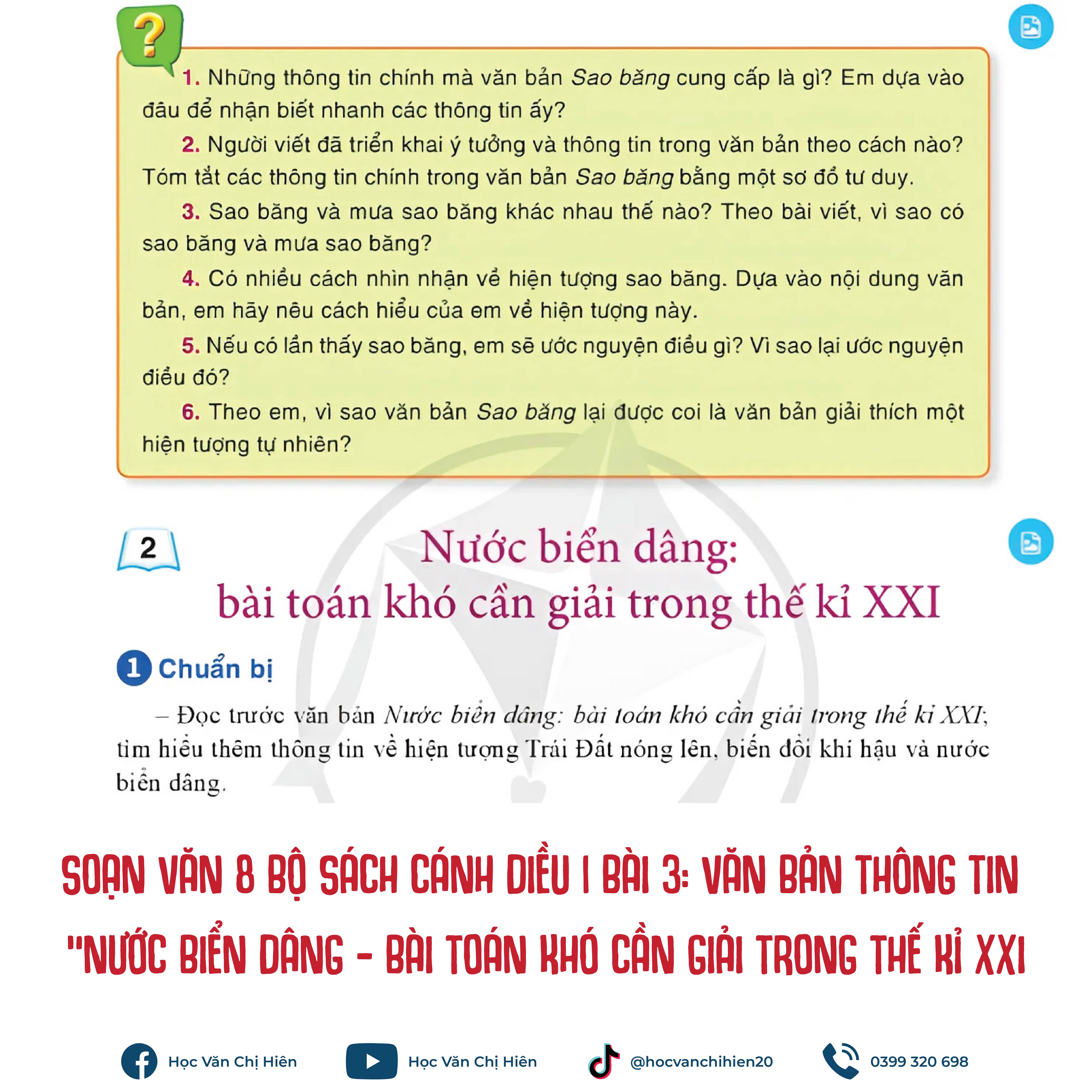 SOẠN VĂN 8 BỘ SÁCH CÁNH DIỀU | "NƯỚC BIỂN DÂNG - BÀI TOÁN KHÓ CẦN GIẢI TRONG THẾ KỈ XXI (BÀI 3: VĂN BẢN THÔNG TIN)