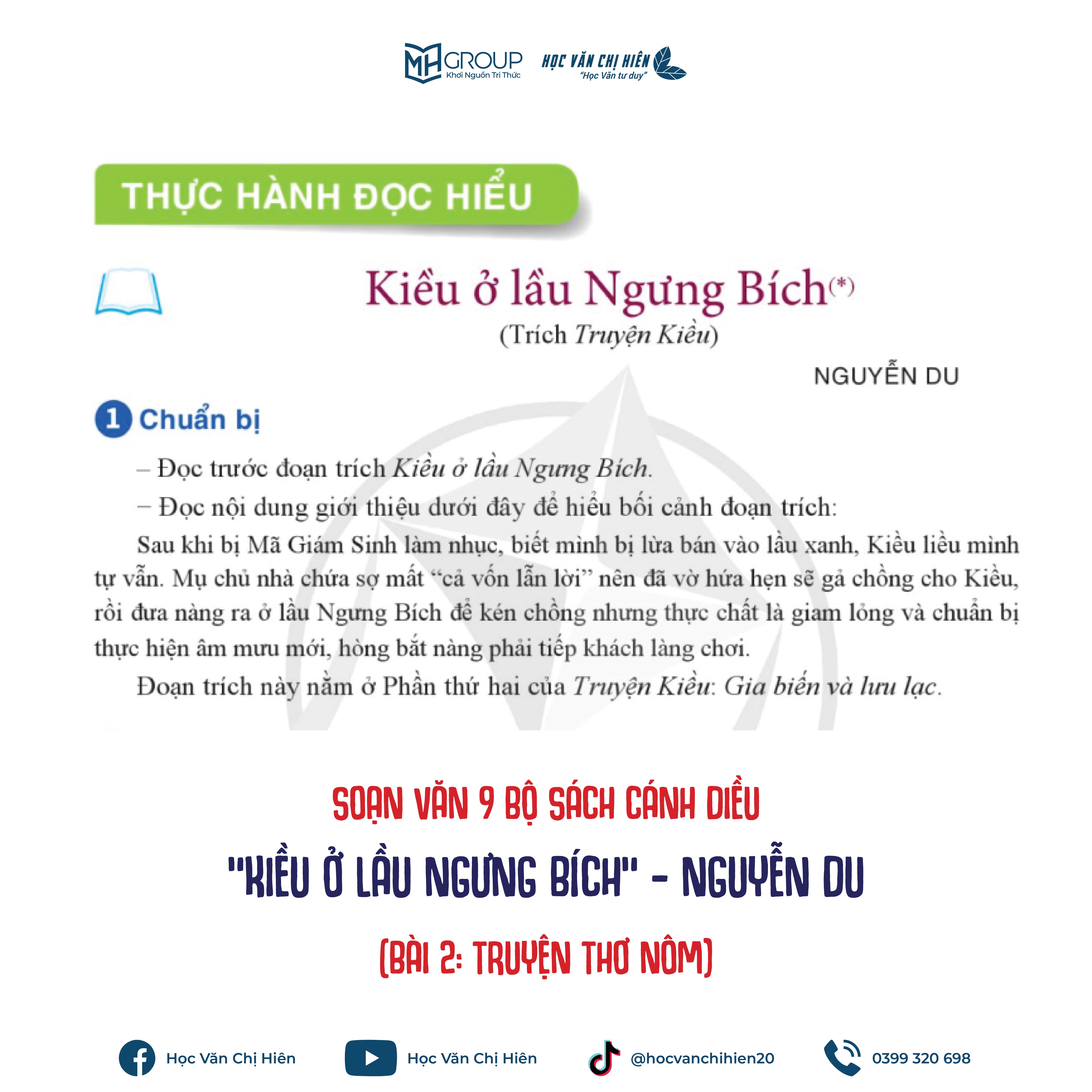 SOẠN VĂN 9 BỘ SÁCH CÁNH DIỀU | "KIỀU Ở LẦU NGƯNG BÍCH" - NGUYỄN DU (BÀI 2: TRUYỆN THƠ NÔM)