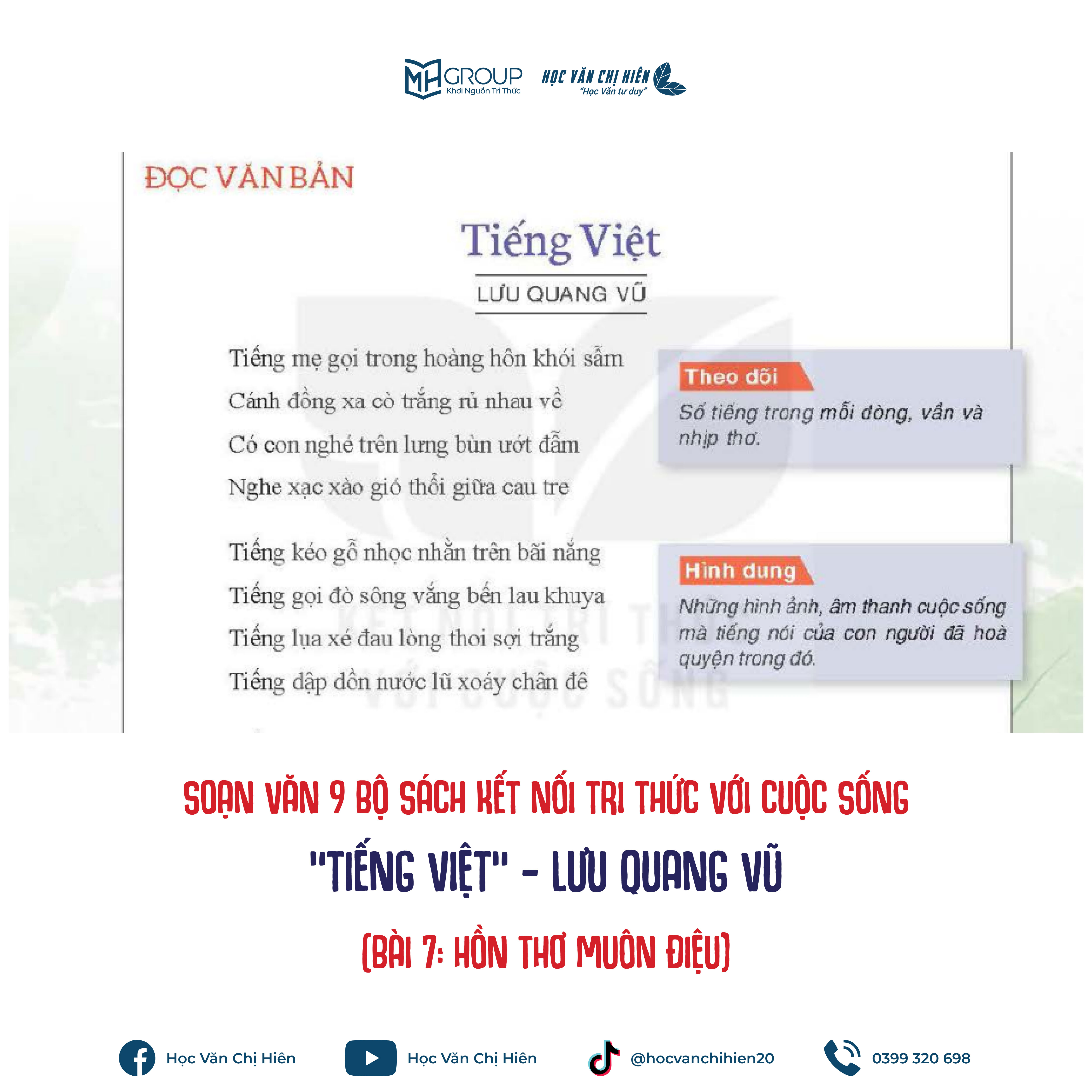 SOẠN VĂN 9 BỘ SÁCH KẾT NỐI TRI THỨC VỚI CUỘC SỐNG | "TIẾNG VIỆT" - LƯU QUANG VŨ (BÀI 7: HỒN THƠ MUÔN ĐIỆU)