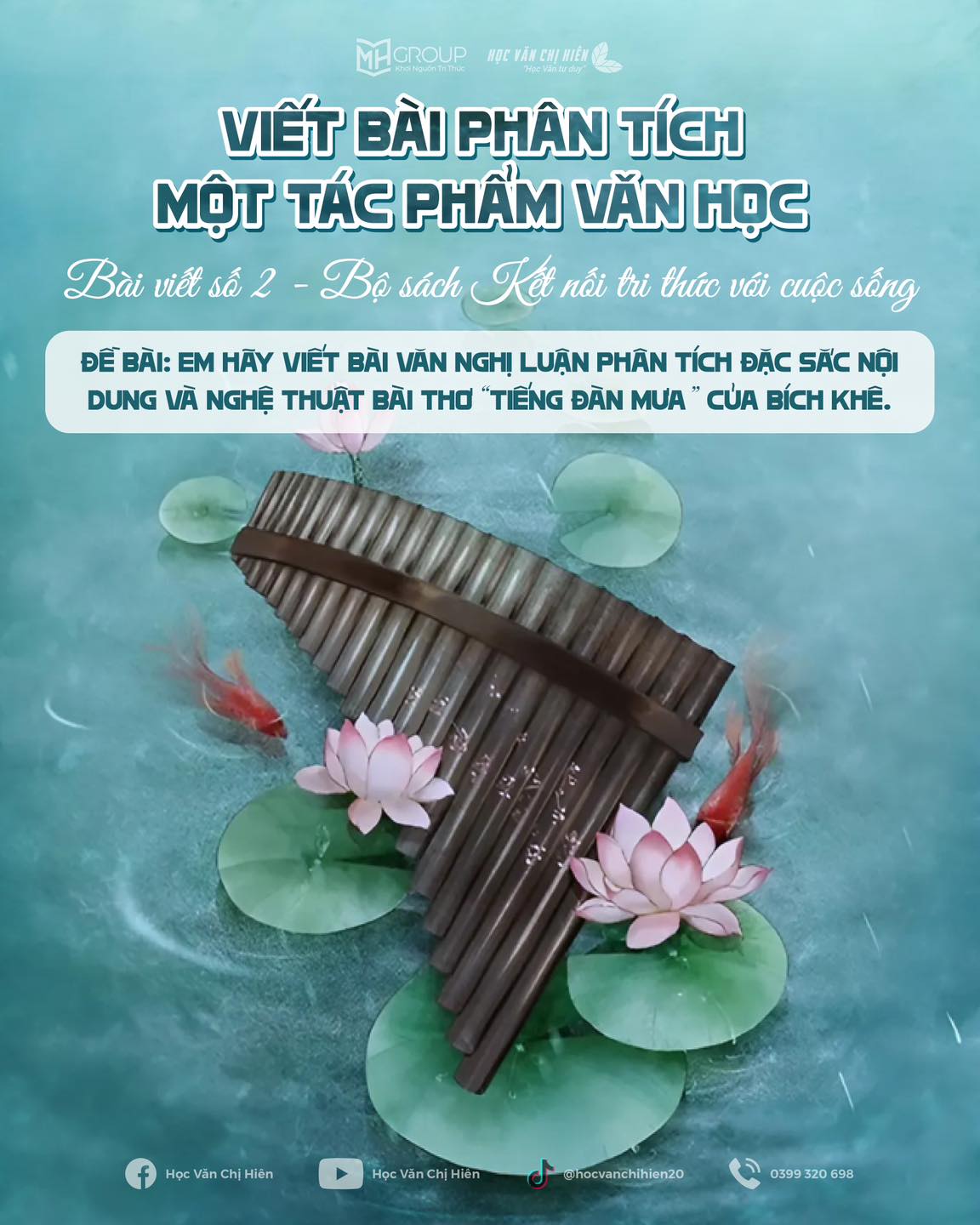 BÀI VIẾT SỐ 2 - BỘ SÁCH KẾT NỐI TRI THỨC VỚI CUỘC SỐNG || BÀI VĂN NGHỊ LUẬN PHÂN TÍCH ĐẶC SẮC NỘI DUNG VÀ NGHỆ THUẬT BÀI THƠ “TIẾNG ĐÀN MƯA” - BÍCH KHÊ.